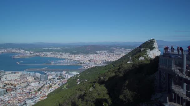 Vista Verso Nord Fino Alla Cima Della Rocca Gibilterra Gibilterra — Video Stock