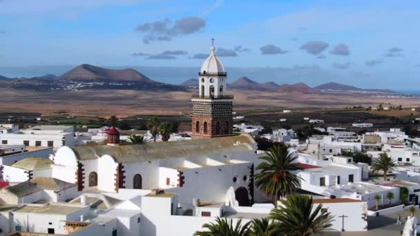 España Islas Canarias Lanzarote Teguise Iglesia Nuestra Señora Guadalupe Paisaje — Vídeos de Stock