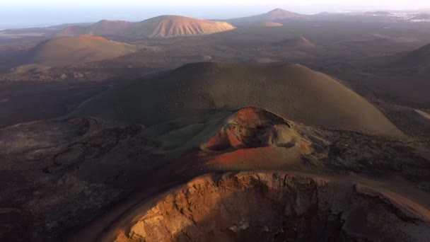 Espanha Ilhas Canárias Lanzarote Volcanos Parque Nacional Timanfaya — Vídeo de Stock