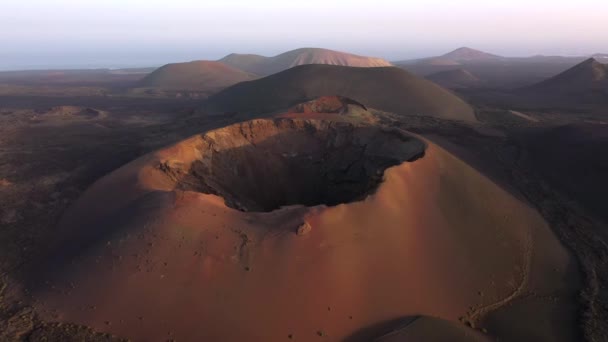 Hiszpania Wyspy Kanaryjskie Lanzarote Wulkany Parku Narodowym Timanfaya — Wideo stockowe