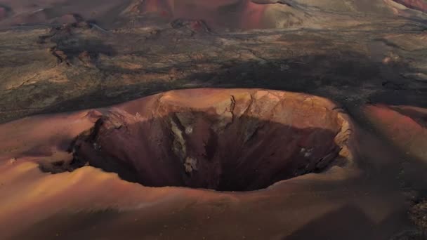 Spain Canary Islands Lanzarote Volcanos Timanfaya National Park — стокове відео