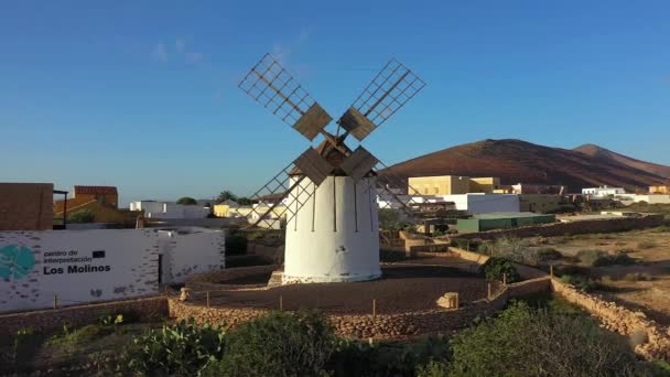 Spanien Kanarische Inseln Fuerteventura Tiscamanita Traditionelle Windmühle — Stockvideo