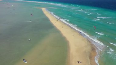 İspanya, Kanarya Adaları, Fuerteventura, Jandia Yarımadası, Risco del Paso, Playas de Sotavento ve Laguna de Sotavento