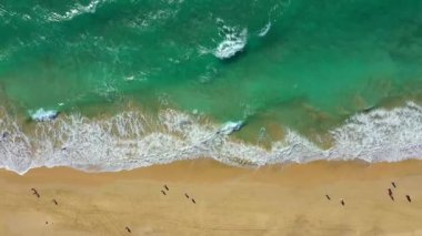 İspanya, Kanarya Adaları, Fuerteventura, Morro Jable, Playa del Matorral 'ın hava manzarası