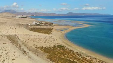 İspanya, Kanarya Adaları, Fuerteventura, Jandia Yarımadası, Risco del Paso, Playas de Sotavento ve Laguna de Sotavento