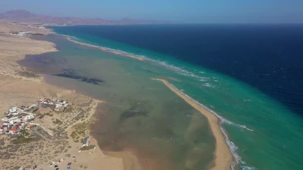 Spanya Kanarya Adaları Fuerteventura Jandia Yarımadası Risco Del Paso Playas — Stok video