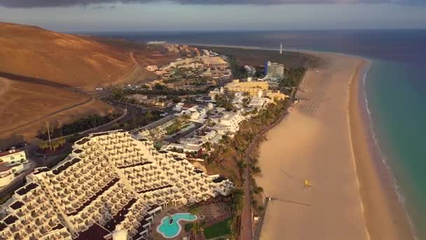 Spanje Canarische Eilanden Fuerteventura Morro Jable Playa Del Matorral — Stockvideo