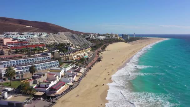 Espanha Ilhas Canárias Fuerteventura Morro Jable Playa Del Matorral — Vídeo de Stock