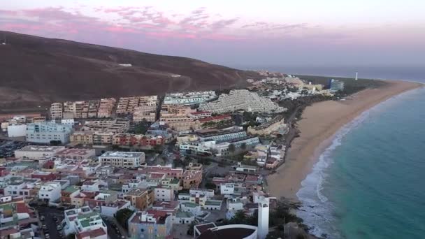 Hiszpania Wyspy Kanaryjskie Fuerteventura Morro Jable Playa Del Matorral — Wideo stockowe