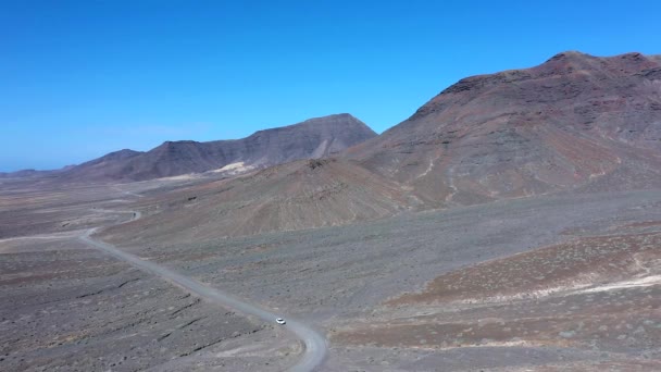 Spanya Kanarya Adaları Fuerteventura Park Doğal Jandia Dağ Manzarası — Stok video