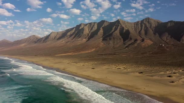 Spanje Canarische Eilanden Fuerteventura Parque Natural Jandia Berglandschap Rond Cofete — Stockvideo