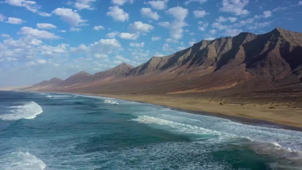 Hiszpania Wyspy Kanaryjskie Fuerteventura Parque Natural Jandia Krajobraz Górski Wokół — Wideo stockowe