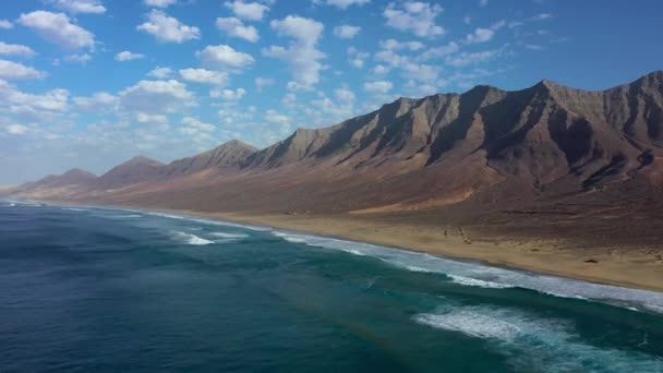 Spanje Canarische Eilanden Fuerteventura Parque Natural Jandia Berglandschap Rond Cofete — Stockvideo