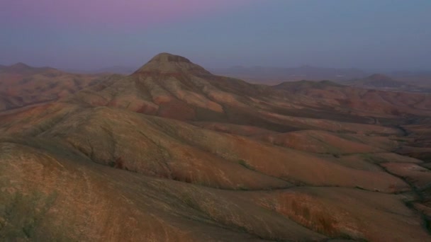 Spanien Kanarieöarna Fuerteventura Mount Cardon Och Vulkaniskt Landskap Med Utsikt — Stockvideo