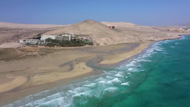 Spanje Canarische Eilanden Fuerteventura Het Schiereiland Jandia Playa Sotavento Jandia — Stockvideo