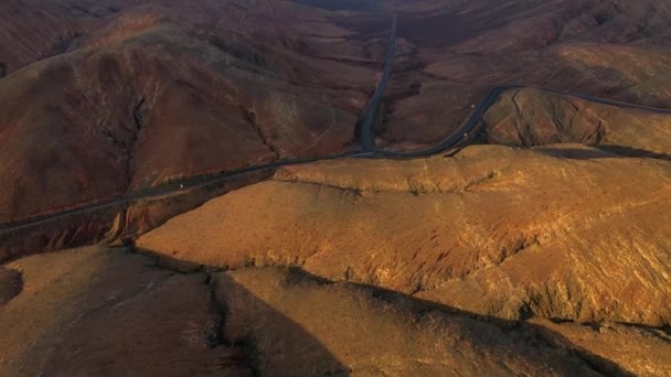 Spanien Kanarieöarna Fuerteventura Mount Cardon Och Vulkaniskt Landskap Med Utsikt — Stockvideo