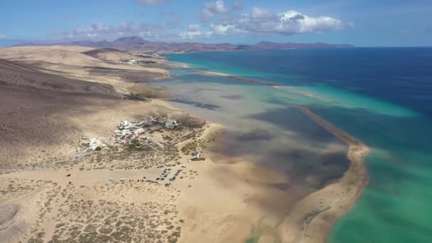 スペイン カナリア諸島 フエルテベントゥラ ジャンディア半島 リスコ プラヤス ソタヴェント ラグナ ソタヴェント — ストック動画