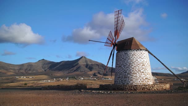 Spanya Kanarya Adaları Fuerteventura Circa 2020 Molino Tefia Tefia Geleneksel — Stok video