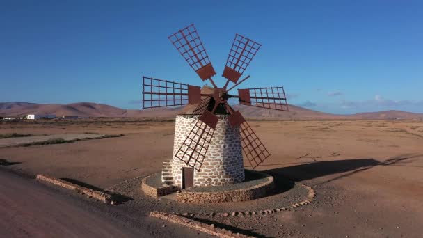 Spanya Kanarya Adaları Fuerteventura Circa 2020 Molino Tefia Tefia Geleneksel — Stok video