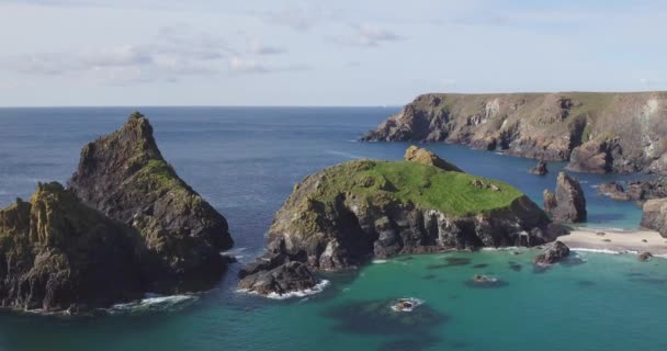 Großbritannien Cornwall Eidechse Felsige Küste Und Strände Bei Kynance Cove — Stockvideo