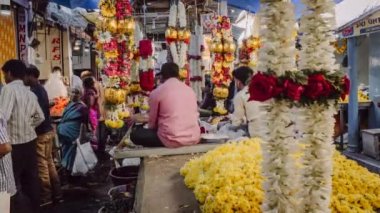 Hindistan, Karnataka, Mysore, Devaraja çiçek pazarı - zaman aşımı