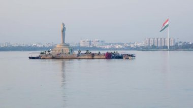 Hindistan, Telengana Eyaleti 'nin başkenti (Andhra Pradesh), Hyderabad, Buda heykeli, Hussain Sagar Gölü - zaman aşımı