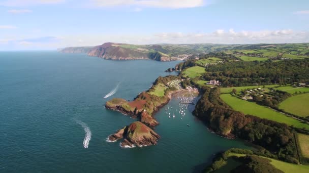 Verenigd Koninkrijk Devon Noord Devon Kust Kustlandschap Bij Watermouth Bay — Stockvideo