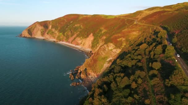 Devon Exmoor National Park Countisbury Hill Foreland Point Sillery Sands — 비디오