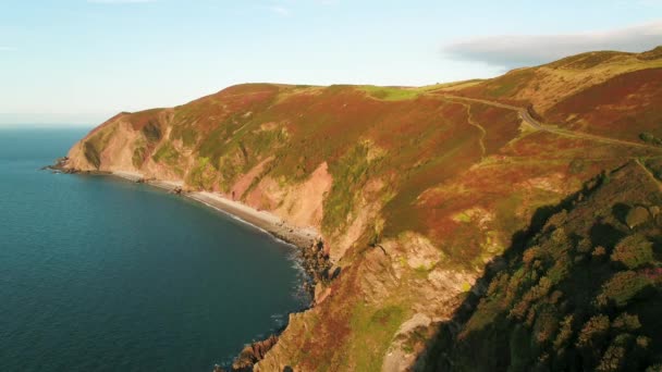 Reino Unido Devon Exmoor National Park Countisbury Hill Foreland Point — Vídeo de Stock