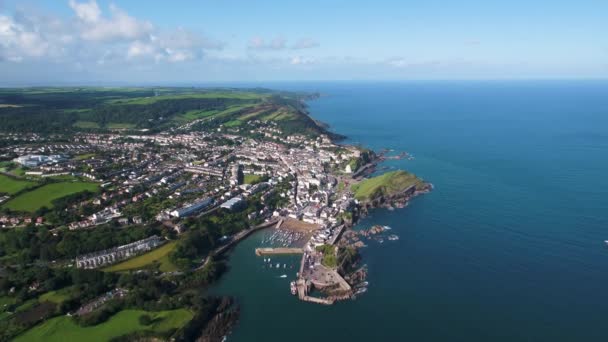 Inggris Devon Pantai Devon Utara Ilfracombe Pandangan Udara Atas Kota — Stok Video