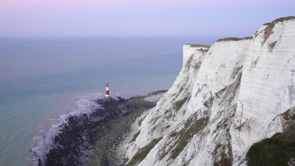 Storbritannien East Sussex South Downs National Park Chalk Cliffs Seven — Stockvideo