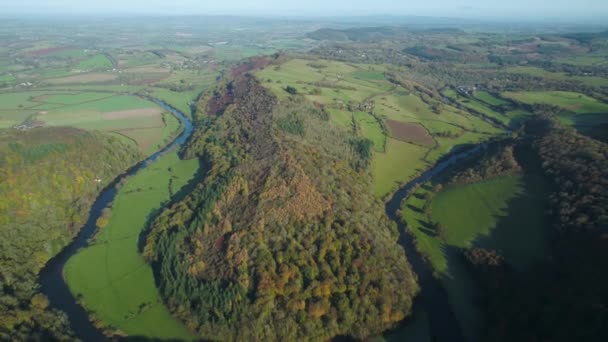Letecký Pohled Údolí Wye Ross Wye Symonds Yat Forest Dean — Stock video