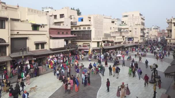 Indien Punjab Amritsar Heritage Street Fußgängerzone Zum Goldenen Tempel — Stockvideo