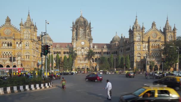 Jan 2018 Índia Mumbai Maharashtra Chhatrapati Shivaji Estação Ferroviária Maharaj — Vídeo de Stock