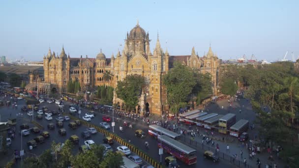 Jan 2018 Indie Bombaj Maháráštra Chhatrapati Shivaji Železniční Stanice Mahárádža — Stock video