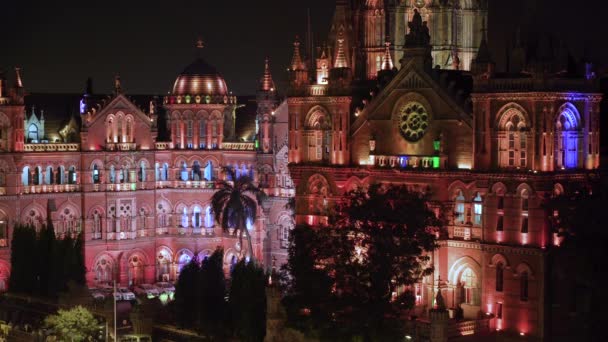 Jan 2018 India Mumbai Maharashtra Chhatrapati Shivaji Maharaj Terminus Treinstation — Stockvideo