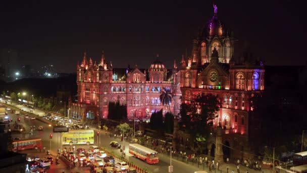 Jan 2018 Índia Mumbai Maharashtra Chhatrapati Shivaji Estação Ferroviária Maharaj — Vídeo de Stock