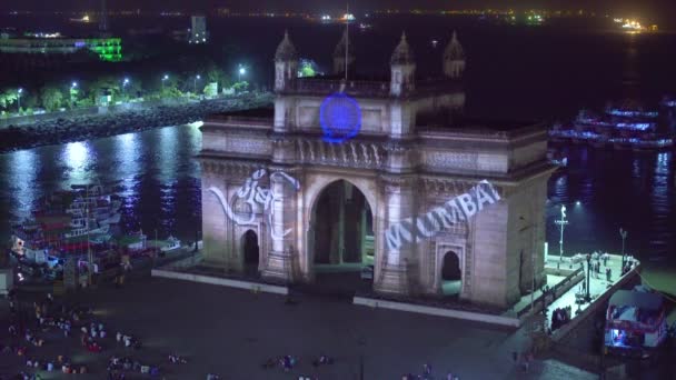 India Mumbai Maharashtra Gerbang India Monumen Memperingati Pendaratan Raja George — Stok Video