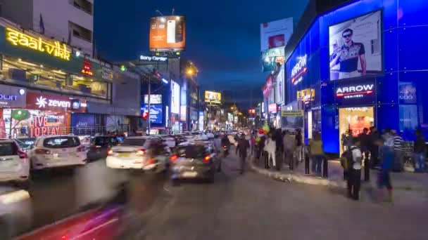 Índia Karnataka Bangalore Bangaluru Capital Estado Karnataka Movimentada Rua Comercial — Vídeo de Stock