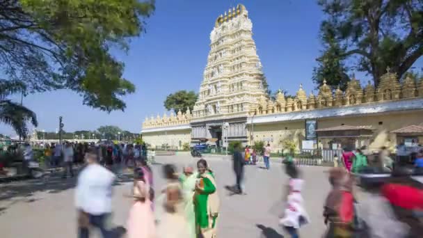 India Karnataka Mysore Palacio Ciudad Sri Varahaswamy Templo Los Terrenos — Vídeos de Stock