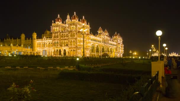 India Karnataka Mysore Devaraja Mercato Dei Fiori Time Lapse — Video Stock