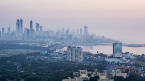 Ινδία Βομβάη Maharashtra Χρονικό Διάστημα Ορίζοντα Της Πόλης Λήξη Των — Αρχείο Βίντεο