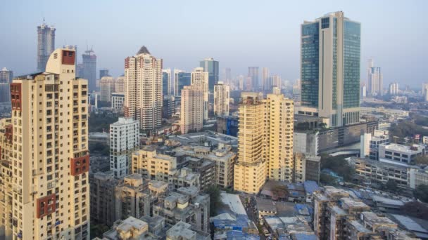 Indien Mumbai Maharashtra Skyline Der Stadt Zeitraffer Moderner Büro Und — Stockvideo