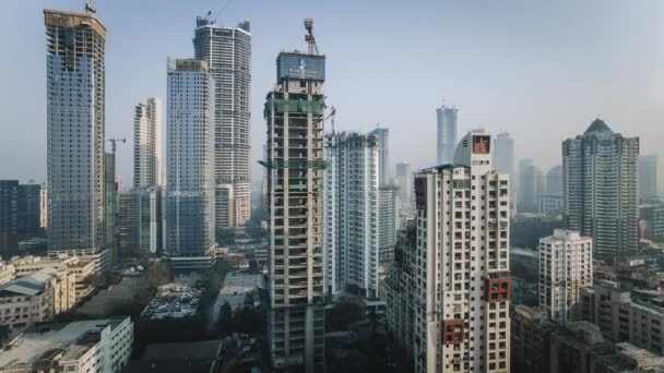 Indien Mumbai Maharashtra Staden Skyline Tid Förflutit Moderna Kontors Och — Stockvideo