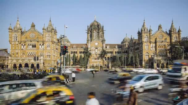 Jan 2018 Índia Mumbai Maharashtra Chhatrapati Shivaji Estação Ferroviária Maharaj — Vídeo de Stock