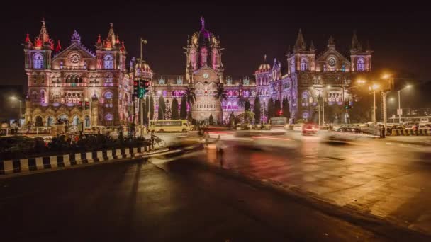 Gen 2018 India Mumbai Maharashtra Chhatrapati Shivaji Maharaj Terminus Stazione — Video Stock