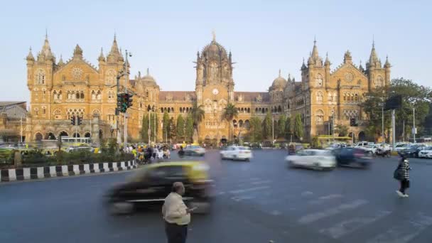 Jan 2018 Índia Mumbai Maharashtra Chhatrapati Shivaji Estação Ferroviária Maharaj — Vídeo de Stock