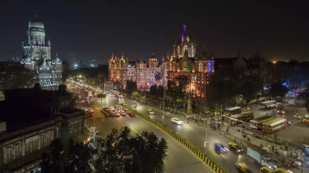 Jan 2018 Indien Mumbai Maharashtra Chhatrapati Shivaji Maharaj Terminus Järnvägsstation — Stockvideo