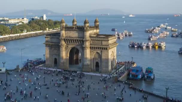Ιαν 2018 Ινδία Βομβάη Maharashtra Πύλη Της Ινδίας Μνημείο Προς — Αρχείο Βίντεο