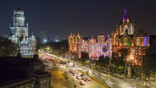 Jan 2018 Índia Mumbai Maharashtra Chhatrapati Shivaji Estação Ferroviária Maharaj — Vídeo de Stock